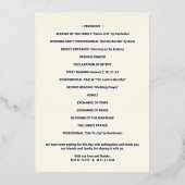 Luxe Monogram Huwelijksprogramma Navy Roze Goud Folie Uitnodiging (Achterkant)