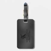 Luxe Monogram K op Dark Grey Bagagelabel (Achterkant verticaal)