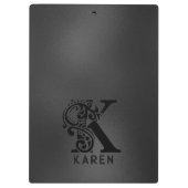 Luxe Monogram K op Dark Grey Klembord (Achterkant)