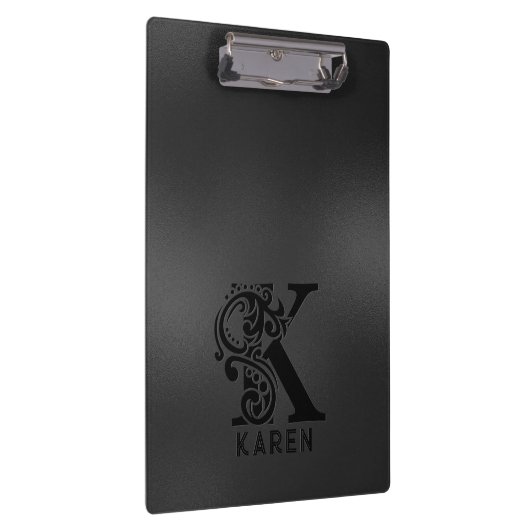 Luxe Monogram K op Dark Grey Klembord (Rechts)
