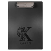 Luxe Monogram K op Dark Grey Klembord (Voorkant)