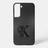 Luxe Monogram K op Dark Grey Samsung Galaxy Hoesje (Achterkant)
