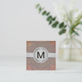 Luxe Monogram | Mandala Pattern Vierkante Visitekaartje (Staand voorkant)