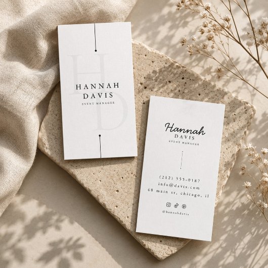 Luxe Monogram Minimalistisch Visitekaartje
