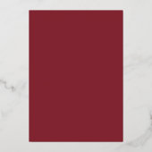 Luxe Monogram Modern Wedding Burgundy Gold Folie Uitnodiging (Achterkant)