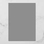 Luxe Monogram Moderne Elegante Menu Grijs en Goud Folie Uitnodiging (Achterkant)
