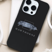 Luxe Monogram Moderne Minimale Zwarte Penseelstree Case-Mate iPhone Case