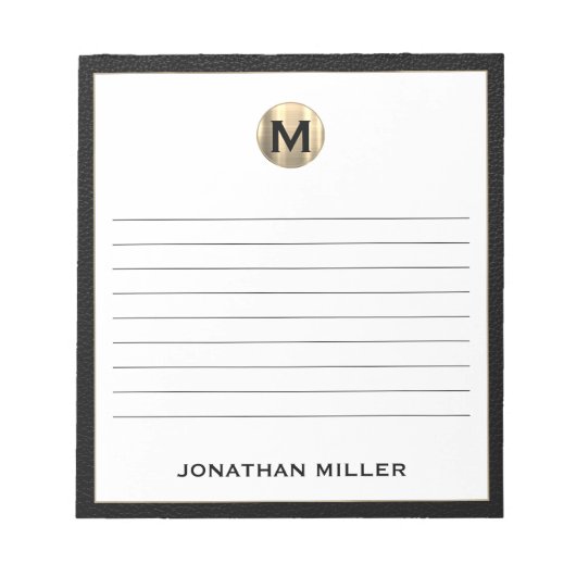 Luxe Monogram Notitieblok (Voorkant)