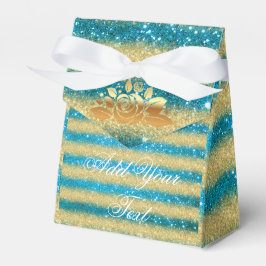Luxe Monogram Populair Blauw Goud Glitter Bedankdoosjes