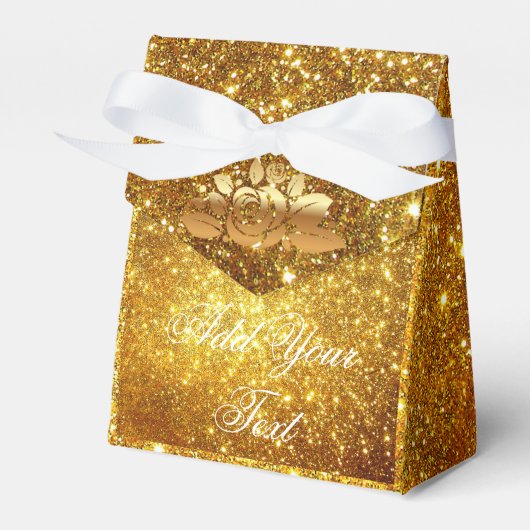 Luxe Monogram Populair Goud Glitter Bedankdoosjes (Voorkant Zijde)