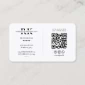 Luxe Monogram R Kroon Zwart Wit Modern Visitekaartje (Achterkant)