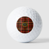 Luxe Monogram Rood Goud Schotse Ruit Golfballen (Voorkant)