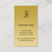 Luxe monogram visitekaartje zwart en goud (Achterkant)