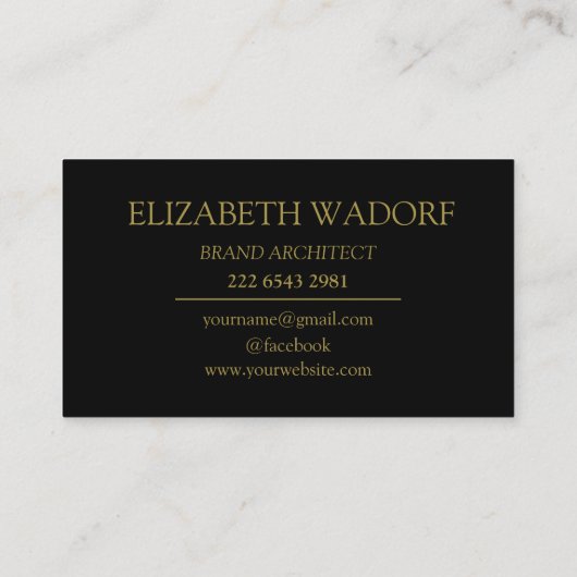 Luxe Monogram Visitekaartje – Zwart & Goud (Achterkant)