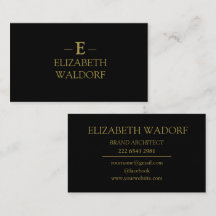 Luxe Monogram Visitekaartje – Zwart & Goud