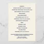 Luxe Monogram Wedding Program Navy Roos Gold Folie Uitnodiging (Achterkant)