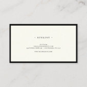 Luxe Monogram Zwart Ivoor Chic Stijlvol Visitekaartje (Achterkant)