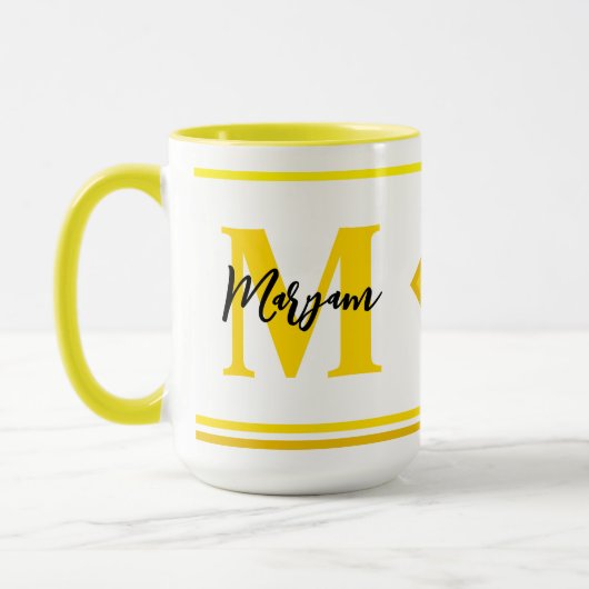 Luxe Monogrammed Mok met Aangepaste Naam & Initiaa (Links)