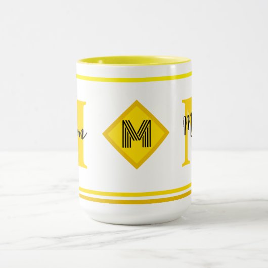 Luxe Monogrammed Mok met Aangepaste Naam & Initiaa (Midden)