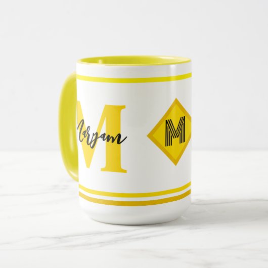 Luxe Monogrammed Mok met Aangepaste Naam & Initiaa (Voorkant links)