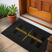 Luxe Monogrammed Zwart Goud Moderne Minimalist Deurmat