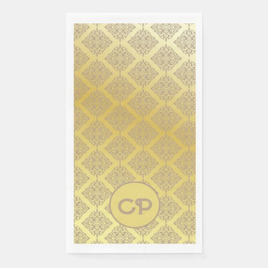 Luxe monogrammen Gold  stijl Servet (Voorkant)