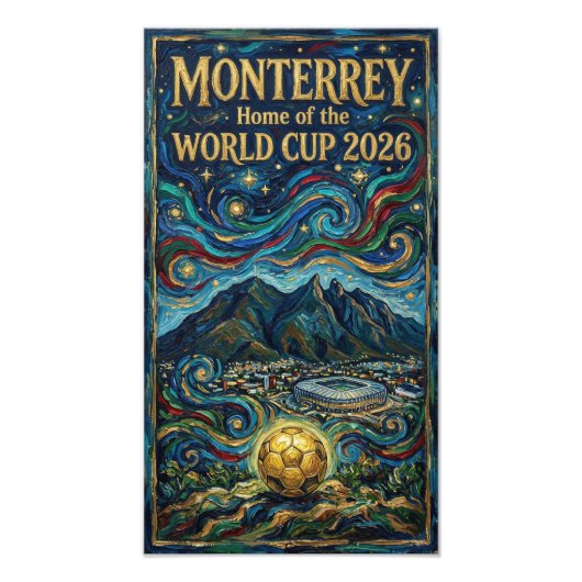 Luxe Monterrey Voetbal Kunst 2026 Stadions Foto Afdruk (Voorkant)