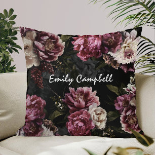 Luxe Moody Rose Witte Bloemenkunst Kussen