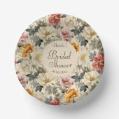 Luxe mooie vintage bloem bruidsshower papieren kommen (Voorkant)