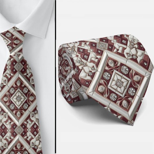 Luxe Moorseh Halsdoek in Bourgondi Stropdas