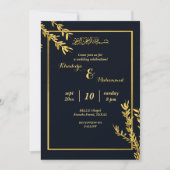 Luxe moslim klassiek zwart en goud kaart (Voorkant)