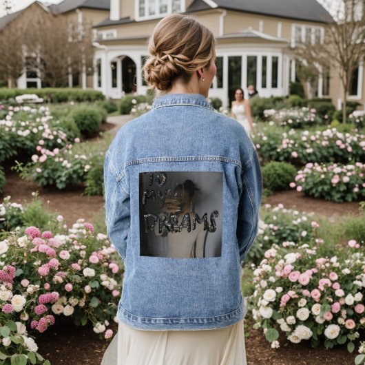 Luxe Motivatie Denim Jacket - "Ik naar mijn droom (Huwelijk Achterkant)