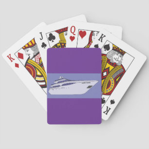Luxe motorjacht moderne witte superjacht pokerkaarten