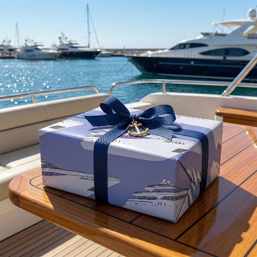 Luxe motorjacht moderne witte superyacht cadeaupapier