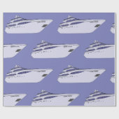 Luxe motorjacht moderne witte superyacht cadeaupapier (Vlak)