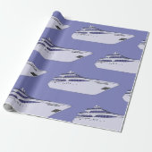 Luxe motorjacht moderne witte superyacht cadeaupapier (Uitgerold)