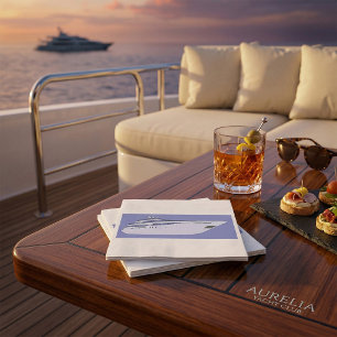 Luxe motorjacht moderne witte superyacht servet
