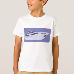 Luxe motorjacht moderne witte superyacht t-shirt