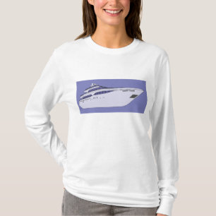 Luxe motorjacht moderne witte superyacht t-shirt