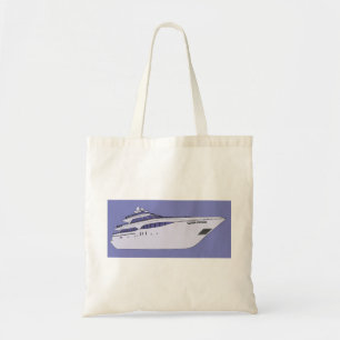 Luxe motorjacht moderne witte superyacht tote bag