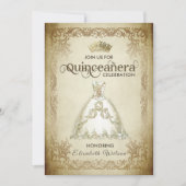  luxe mousserende kleding tiara Quinceañera Kaart (Voorkant)
