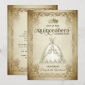 luxe mousserende kleding tiara Quinceañera Kaart (Voorkant / Achterkant)