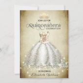  luxe mousserende kleding tiara Quinceañera Kaart (Voorkant)