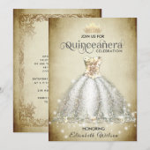  luxe mousserende kleding tiara Quinceañera Kaart (Voorkant / Achterkant)