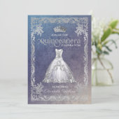 luxe mousserende kleding tiara Quinceañera Kaart (Staand voorkant)