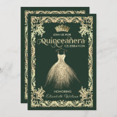  luxe mousserende kleding tiara Quinceañera Kaart (Voorkant / Achterkant)