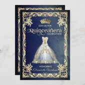  luxe mousserende kleding tiara Quinceañera Kaart (Voorkant / Achterkant)