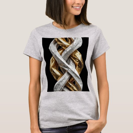 Luxe Mozaïek Lint Sculptuur | Premium 3D Inter T-shirt (Voorkant)