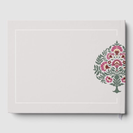 Luxe Mughal Floral bruiloft gastenboek – Elegant (Achterkant)