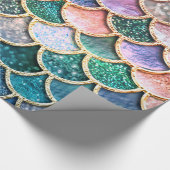 Luxe multicolor Glitter Mermaid Scales Cadeaupapier (Hoek)